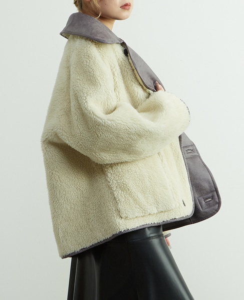 【HAVELESS/ハヴレス】ELLIE REVERSIBLE MUSTANG JACKET 詳細画像 グレー 8