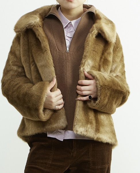 【HAVELESS/ハヴレス】MILA FAUX FUR JACKET 詳細画像 キャメル 1