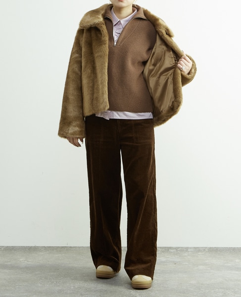 【HAVELESS/ハヴレス】MILA FAUX FUR JACKET 詳細画像 キャメル 13
