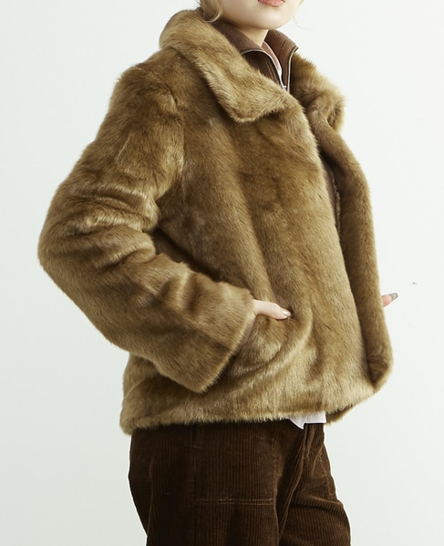 【HAVELESS/ハヴレス】MILA FAUX FUR JACKET 詳細画像 キャメル 3