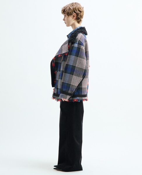 《別注》【AULA AILA/アウラ アイラ】CHECK COMBINATION BLOUSON 詳細画像 ブラック×レッド 13