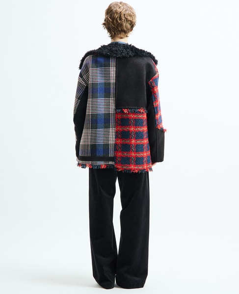 《別注》【AULA AILA/アウラ アイラ】CHECK COMBINATION BLOUSON 詳細画像 ブラック×レッド 15