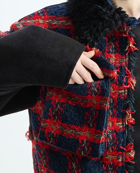 《別注》【AULA AILA/アウラ アイラ】CHECK COMBINATION BLOUSON 詳細画像 ブラック×レッド 19