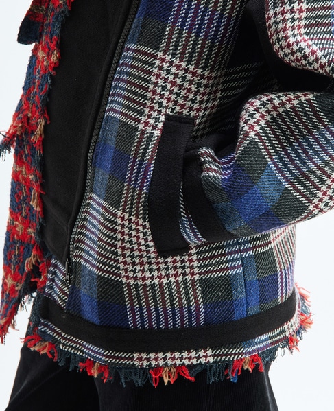 《別注》【AULA AILA/アウラ アイラ】CHECK COMBINATION BLOUSON 詳細画像 ブラック×レッド 21