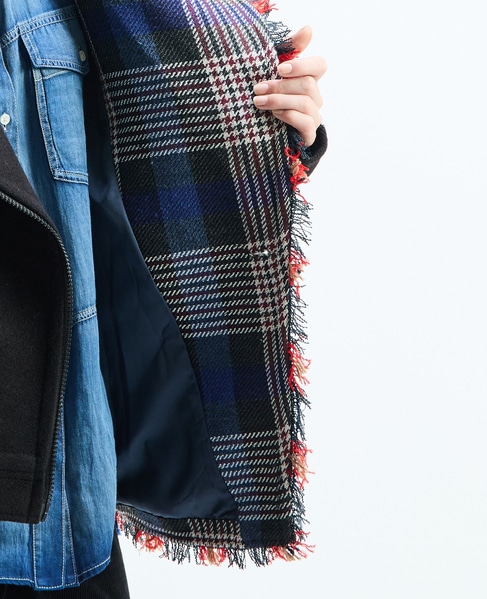 《別注》【AULA AILA/アウラ アイラ】CHECK COMBINATION BLOUSON 詳細画像 ブラック×レッド 23