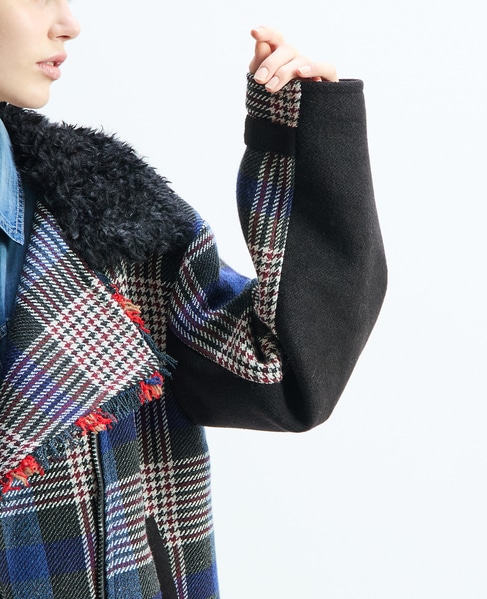 《別注》【AULA AILA/アウラ アイラ】CHECK COMBINATION BLOUSON 詳細画像 ブラック×レッド 24