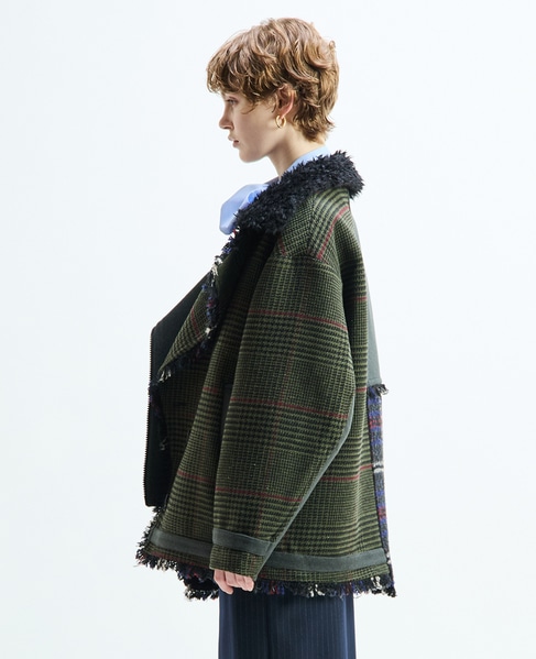 《別注》【AULA AILA/アウラ アイラ】CHECK COMBINATION BLOUSON 詳細画像 グリーン系その他 11