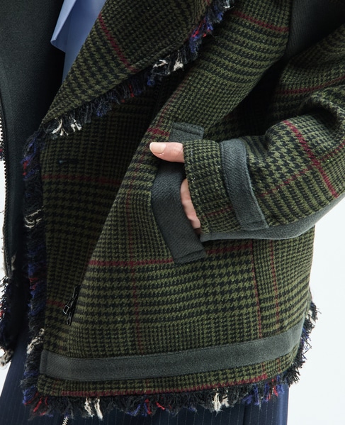 《別注》【AULA AILA/アウラ アイラ】CHECK COMBINATION BLOUSON 詳細画像 グリーン系その他 17