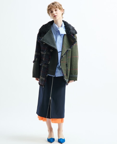 《別注》【AULA AILA/アウラ アイラ】CHECK COMBINATION BLOUSON 詳細画像 グリーン系その他 2