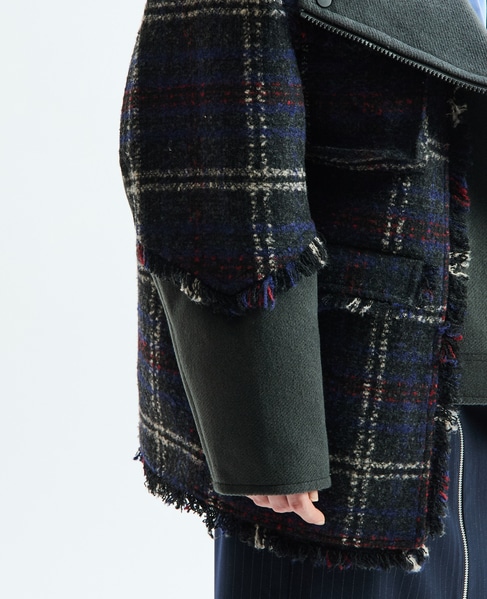 《別注》【AULA AILA/アウラ アイラ】CHECK COMBINATION BLOUSON 詳細画像 グリーン系その他 22