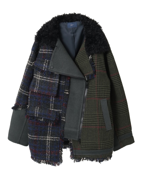 《別注》【AULA AILA/アウラ アイラ】CHECK COMBINATION BLOUSON 詳細画像 グリーン系その他 23