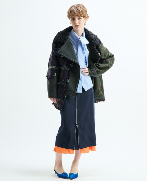 《別注》【AULA AILA/アウラ アイラ】CHECK COMBINATION BLOUSON 詳細画像 グリーン系その他 3