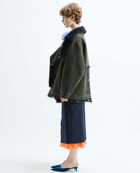 《別注》【AULA AILA/アウラ アイラ】CHECK COMBINATION BLOUSON 詳細画像 グリーン系その他 4