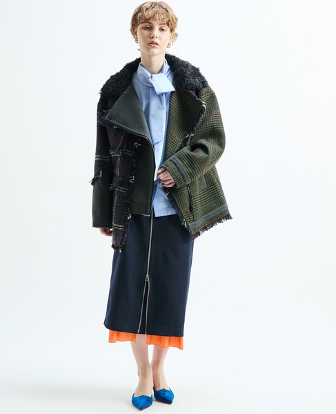 《別注》【AULA AILA/アウラ アイラ】CHECK COMBINATION BLOUSON 詳細画像 グリーン系その他 7