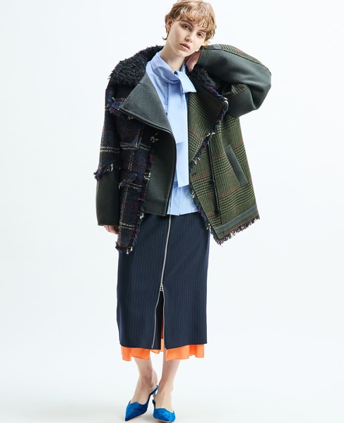 《別注》【AULA AILA/アウラ アイラ】CHECK COMBINATION BLOUSON 詳細画像 グリーン系その他 8