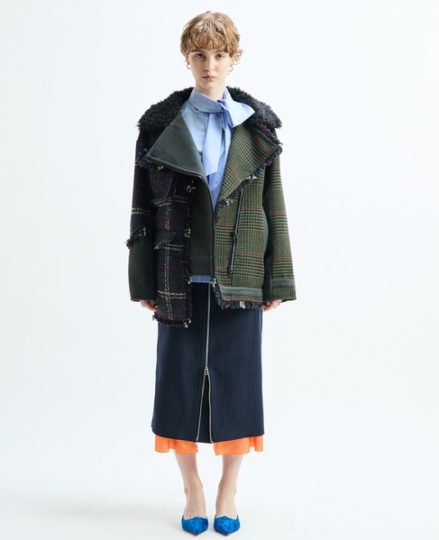 《別注》【AULA AILA/アウラ アイラ】CHECK COMBINATION BLOUSON 詳細画像 グリーン系その他 9