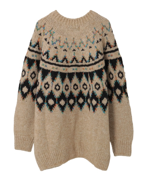 【GREEN BUTTER/グリーンバター】Alpaca Nordic Cardigan 詳細画像 ベージュ系その他 12