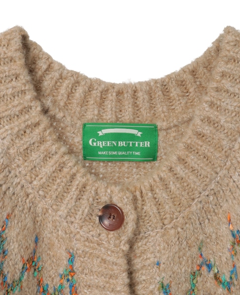 【GREEN BUTTER/グリーンバター】Alpaca Nordic Cardigan 詳細画像 ベージュ系その他 13