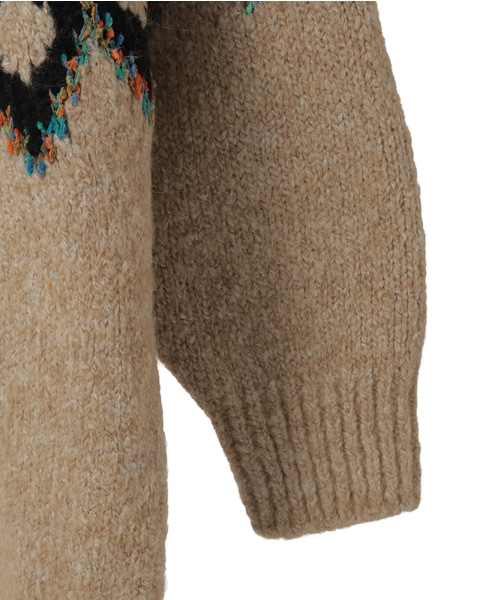 【GREEN BUTTER/グリーンバター】Alpaca Nordic Cardigan 詳細画像 ベージュ系その他 14