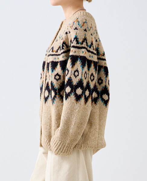 【GREEN BUTTER/グリーンバター】Alpaca Nordic Cardigan 詳細画像 ベージュ系その他 2