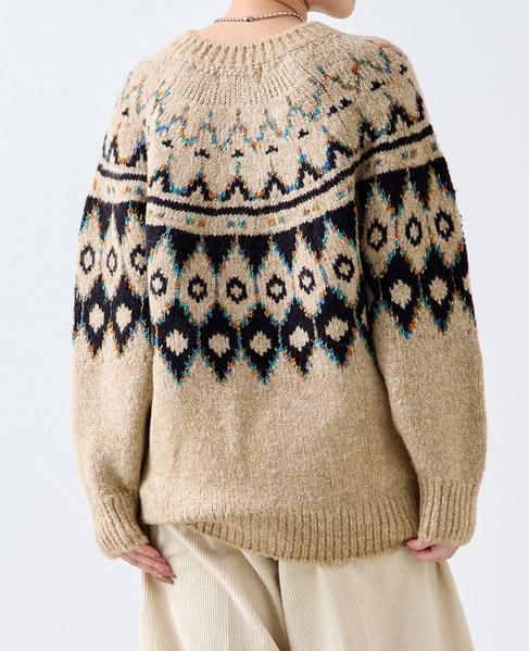 【GREEN BUTTER/グリーンバター】Alpaca Nordic Cardigan 詳細画像 ベージュ系その他 3