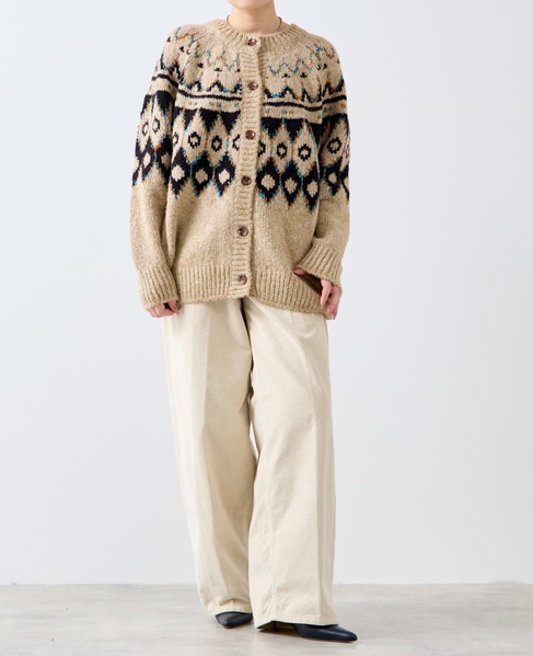 【GREEN BUTTER/グリーンバター】Alpaca Nordic Cardigan 詳細画像 ベージュ系その他 5