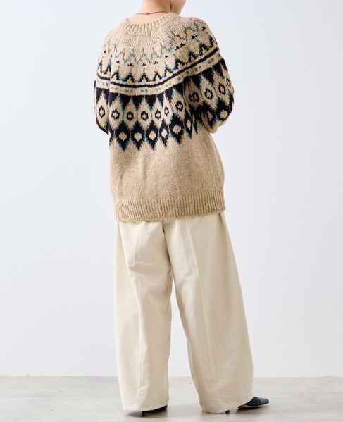 【GREEN BUTTER/グリーンバター】Alpaca Nordic Cardigan 詳細画像 ベージュ系その他 6