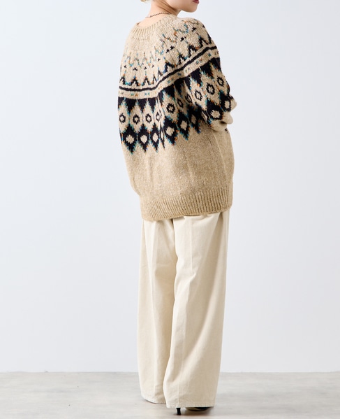 【GREEN BUTTER/グリーンバター】Alpaca Nordic Cardigan 詳細画像 ベージュ系その他 7