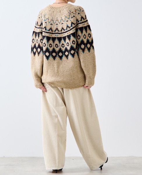 【GREEN BUTTER/グリーンバター】Alpaca Nordic Cardigan 詳細画像 ベージュ系その他 9