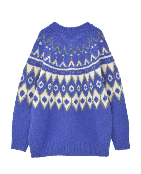 【GREEN BUTTER/グリーンバター】Alpaca Nordic Cardigan 詳細画像 ブルー系その他 10