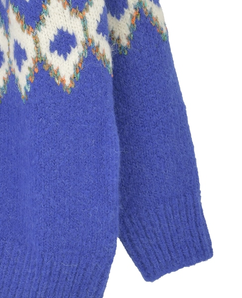 【GREEN BUTTER/グリーンバター】Alpaca Nordic Cardigan 詳細画像 ブルー系その他 12