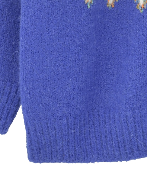 【GREEN BUTTER/グリーンバター】Alpaca Nordic Cardigan 詳細画像 ブルー系その他 13