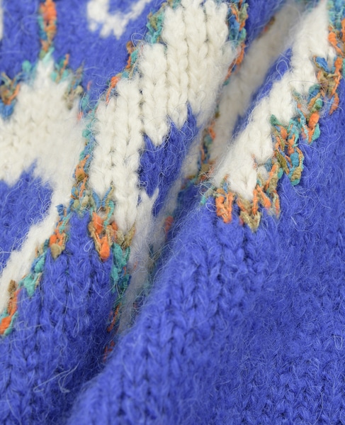 【GREEN BUTTER/グリーンバター】Alpaca Nordic Cardigan 詳細画像 ブルー系その他 16