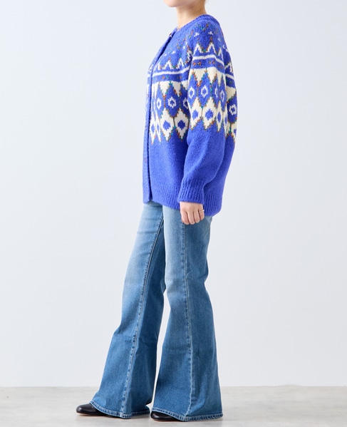 【GREEN BUTTER/グリーンバター】Alpaca Nordic Cardigan 詳細画像 ブルー系その他 6