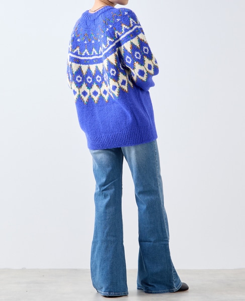 【GREEN BUTTER/グリーンバター】Alpaca Nordic Cardigan 詳細画像 ブルー系その他 8