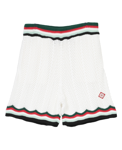 【Casablanca/カサブランカ】Cotton Chevron Crochet Shorts 詳細画像 ホワイト 1