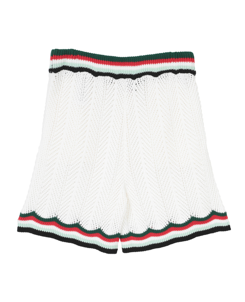 【Casablanca/カサブランカ】Cotton Chevron Crochet Shorts 詳細画像 ホワイト 2