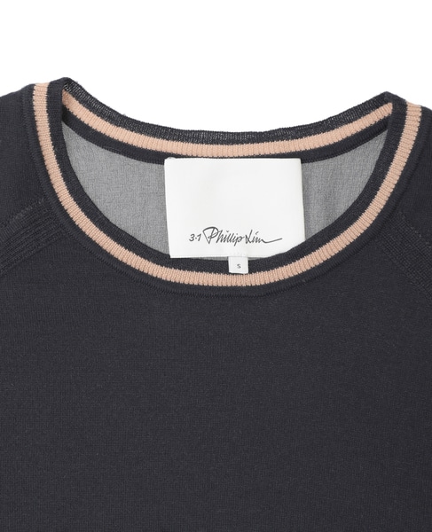 【3.1 Phillip Lim/スリーワンフィリップリム】Chiffon-paneled wool top 詳細画像 ネイビー 3