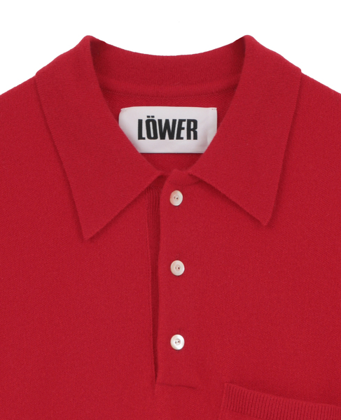 【LOWER/ローヴァー】ロングスリーブニットポロシャツ 詳細画像 レッド 3
