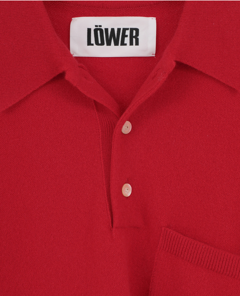 【LOWER/ローヴァー】ロングスリーブニットポロシャツ 詳細画像 レッド 6