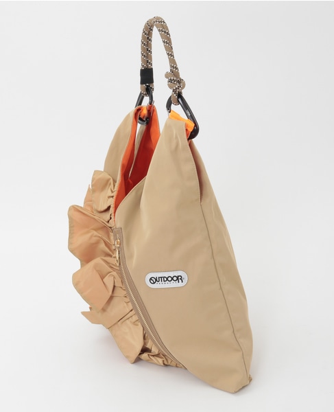【RISLEY×OUTDOOR(リズレイ×アウトドア)】トライアングルフリルバッグ［R2501-TFB36］ 詳細画像 ベージュ 2
