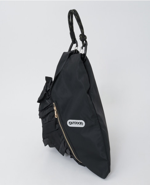 【RISLEY×OUTDOOR(リズレイ×アウトドア)】トライアングルフリルバッグ［R2501-TFB36］ 詳細画像 ブラック 2