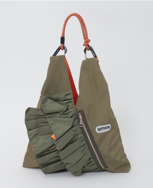 【RISLEY×OUTDOOR(リズレイ×アウトドア)】トライアングルフリルバッグ［R2501-TFB36］ 詳細画像 カーキ 1