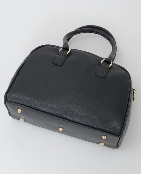 【AULENTTI/オウレンティ】DOLLARO 2Wayレザーハンドバッグ 詳細画像 ブラック 4