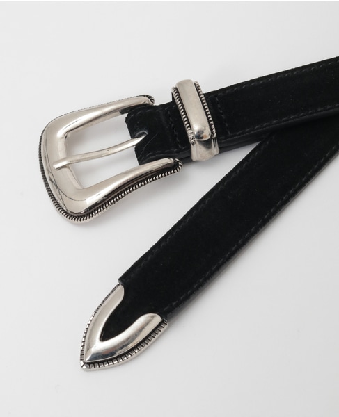 【GREEN BUTTER/グリーンバター】Cow Leather Westun Belt 詳細画像 ブラック 10