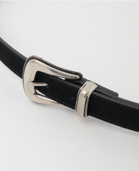 【GREEN BUTTER/グリーンバター】Cow Leather Westun Belt 詳細画像 ブラック 8