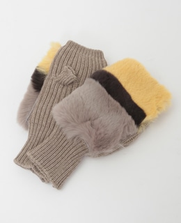 【ALPO/アルポ】レッキスファー×ニットFingerless Gloves