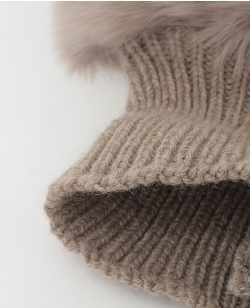 【ALPO/アルポ】レッキスファー×ニットFingerless Gloves 詳細画像 イエロー 6