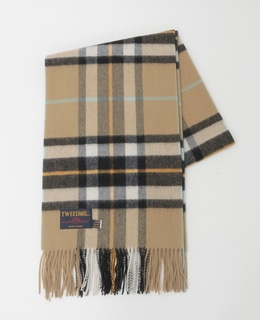 【TWEED MILL/ツイードミル】ラムウールチェック大判ストール