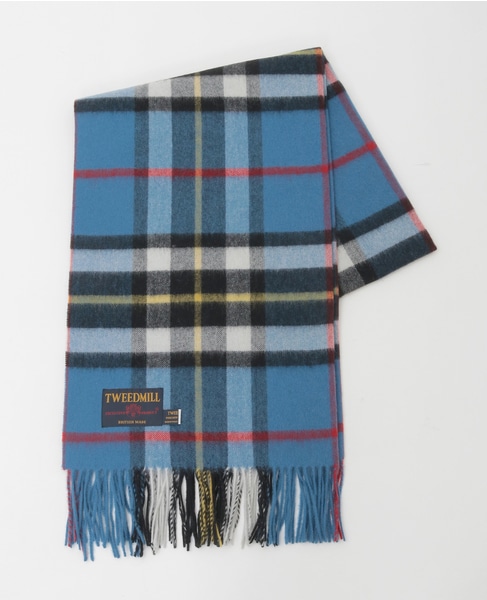 【TWEED MILL/ツイードミル】ラムウールチェック大判ストール 詳細画像 ブルー系その他 1